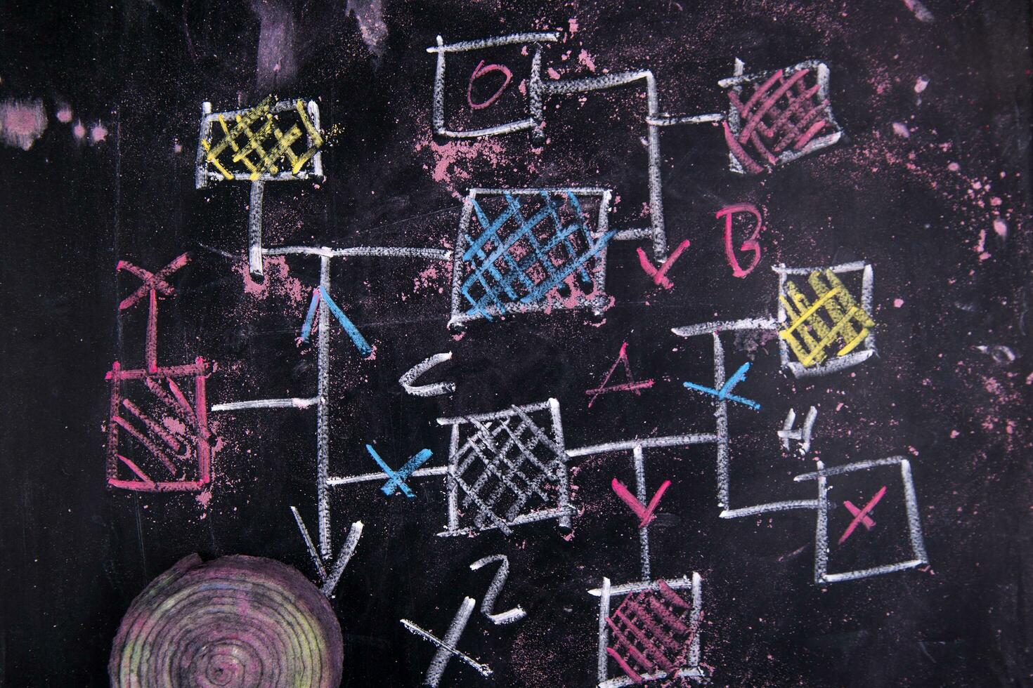 a hand drawing on a blackboard photo
