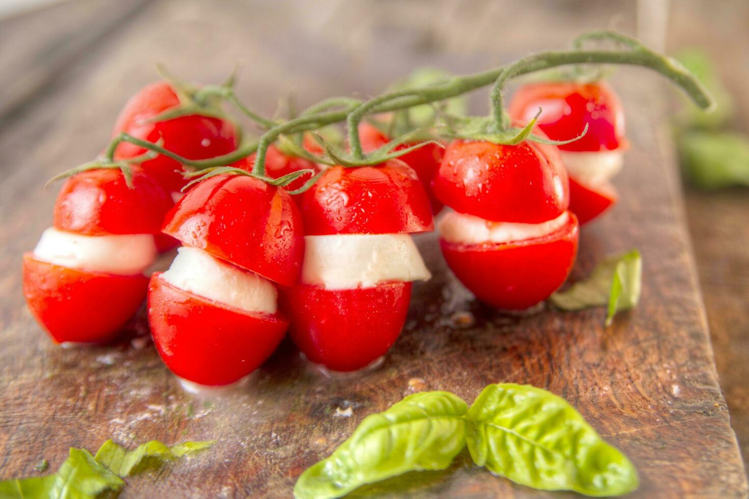 Fresh tomato and mozzarella photo