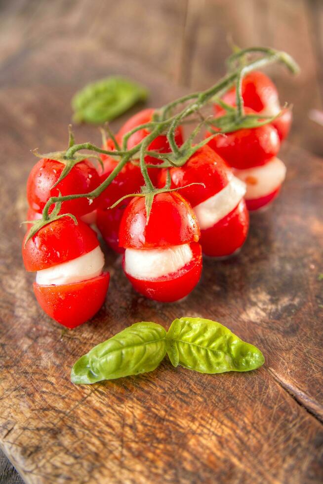 Fresh tomato and mozzarella photo