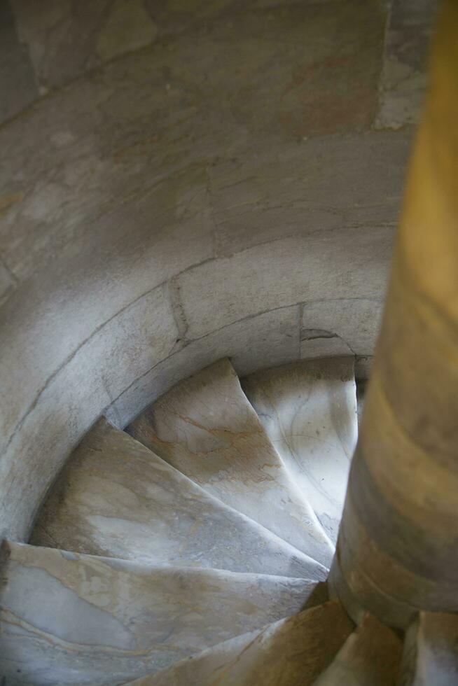 Old white marble staircase photo