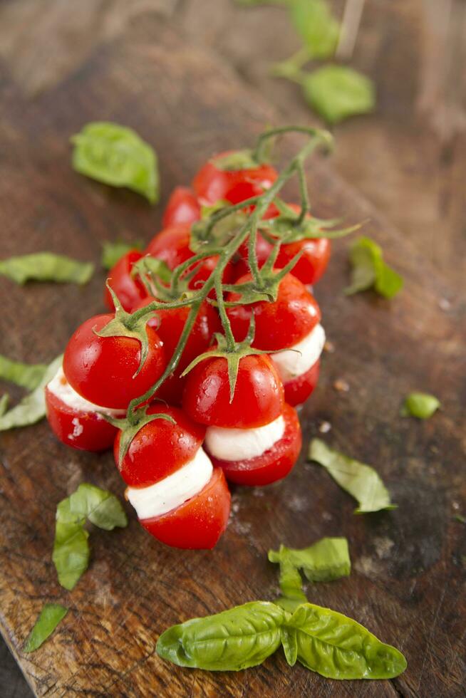 Fresh tomato and mozzarella photo