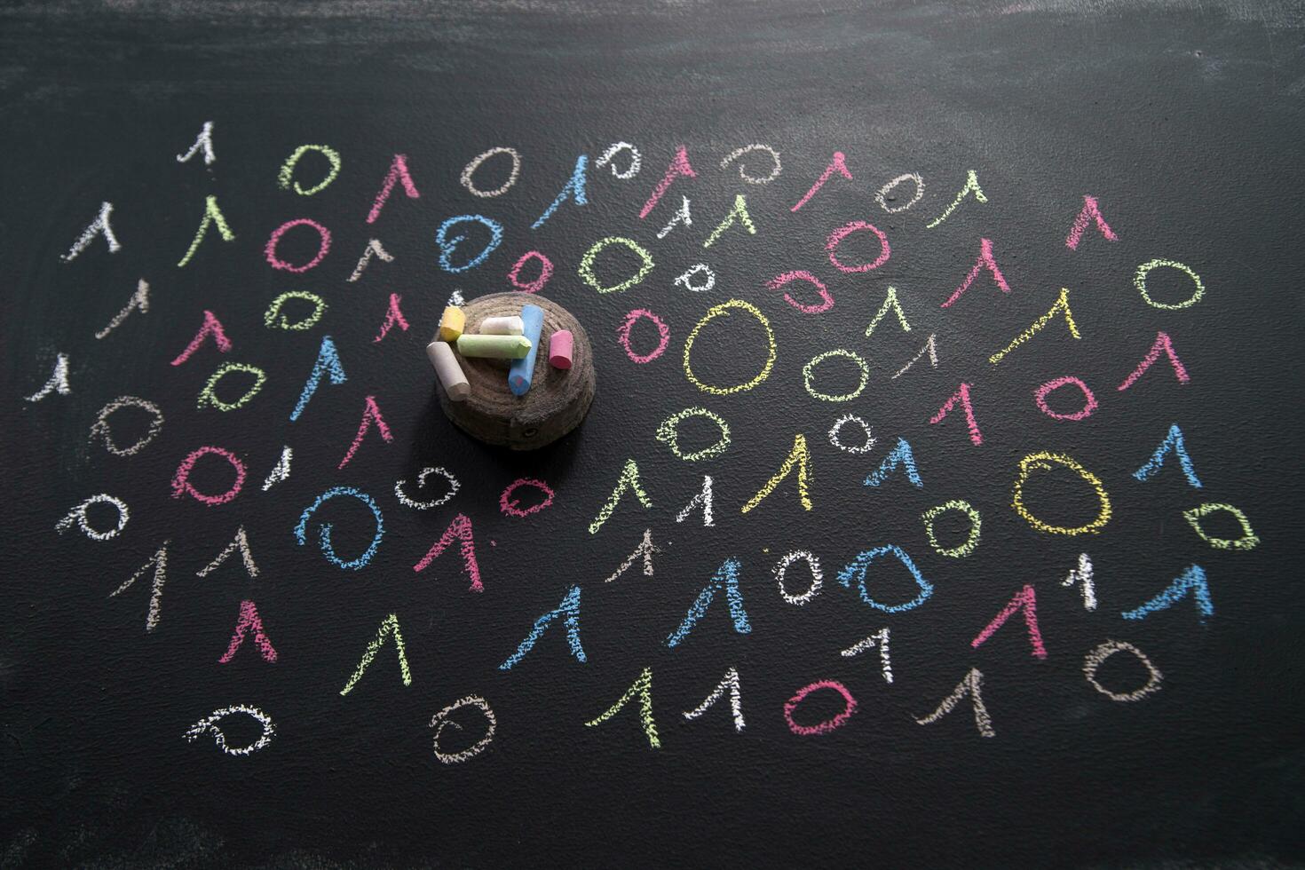Binary code colorful photo