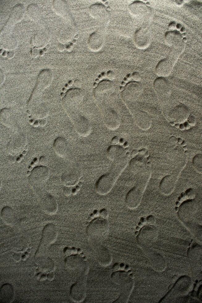 Foot prints in the sand photo