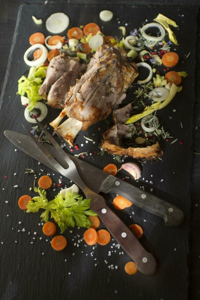 Knuckle of pork cooked photo