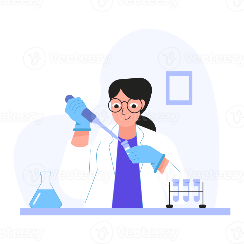 Sampeling Scientist 2D Color Illustrations png