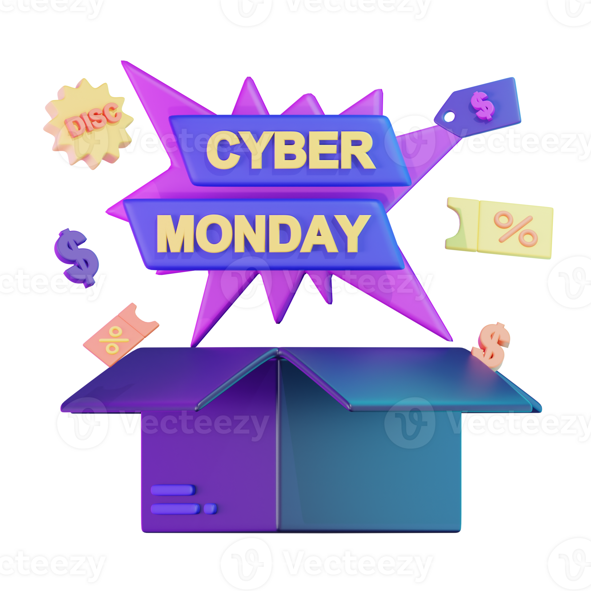 Cyber Monday Sale 3D Illustration 27085903 PNG