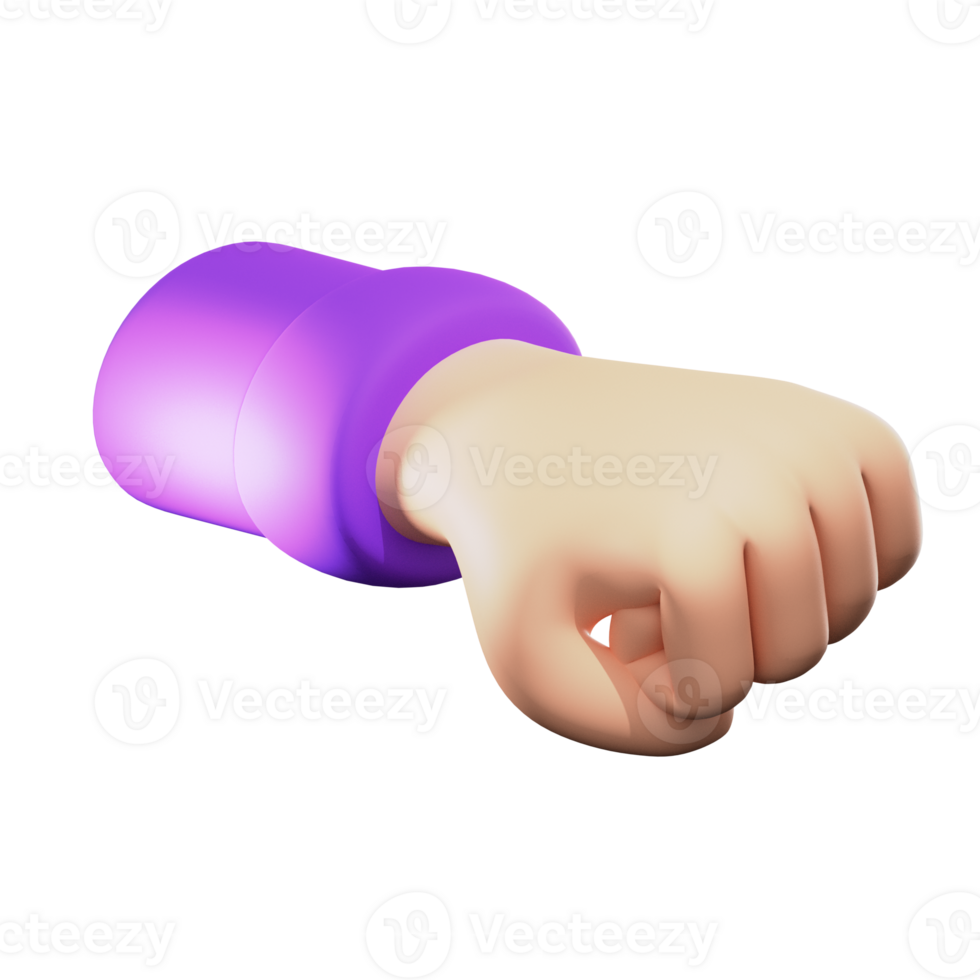 Punch Hand Gestures 3D Illustrations png