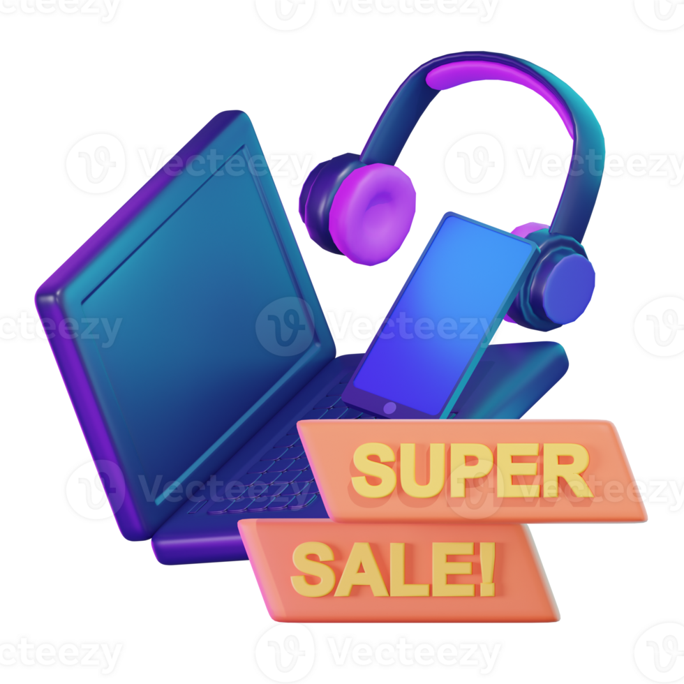 Gadget Sale Cyber Monday 3D Illustration png