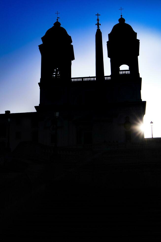 Plaza of Spain in silhouette photo