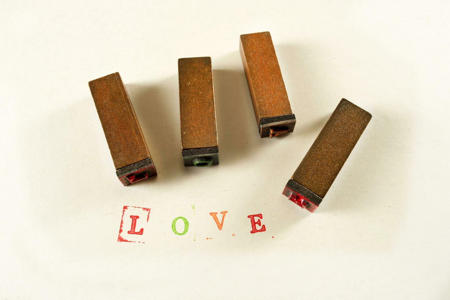 Written, love, with small stamps photo