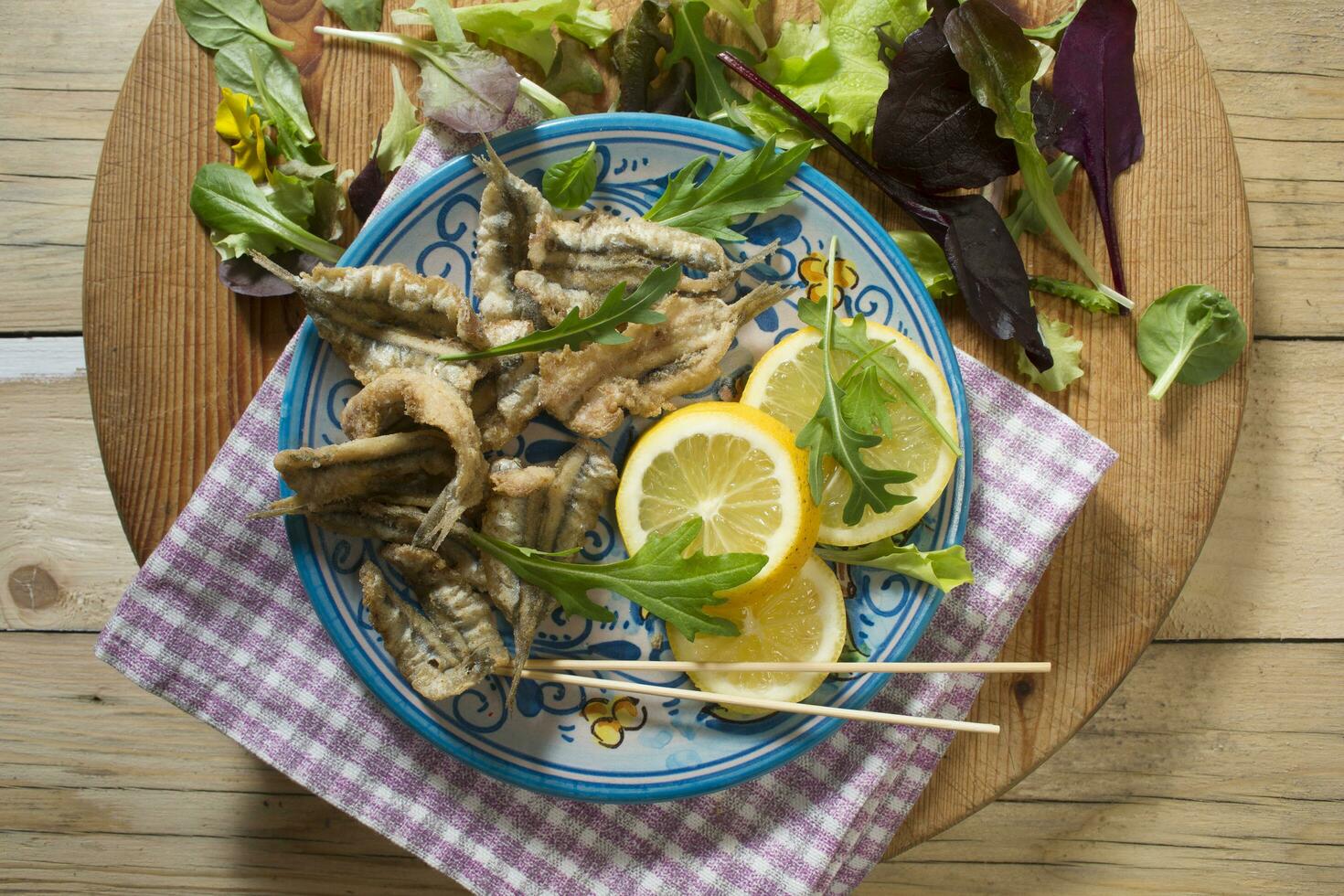 Fry of blue fish photo