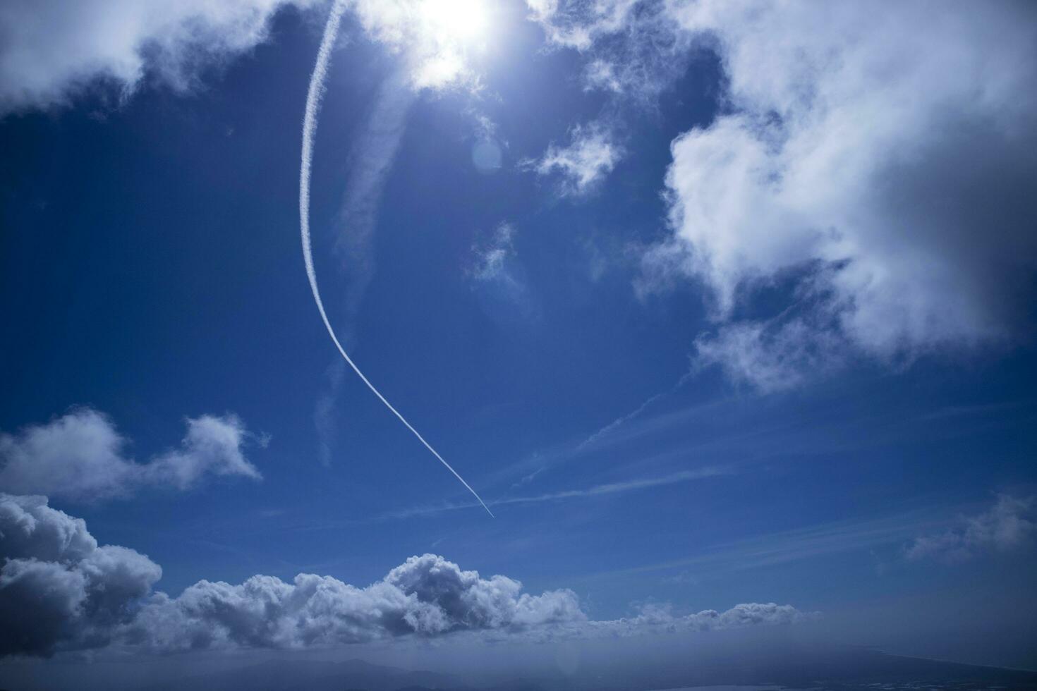 The Scia left by an airplane photo