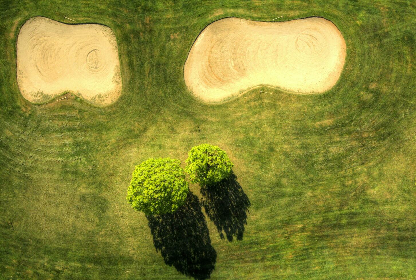 Golf field view from above photo