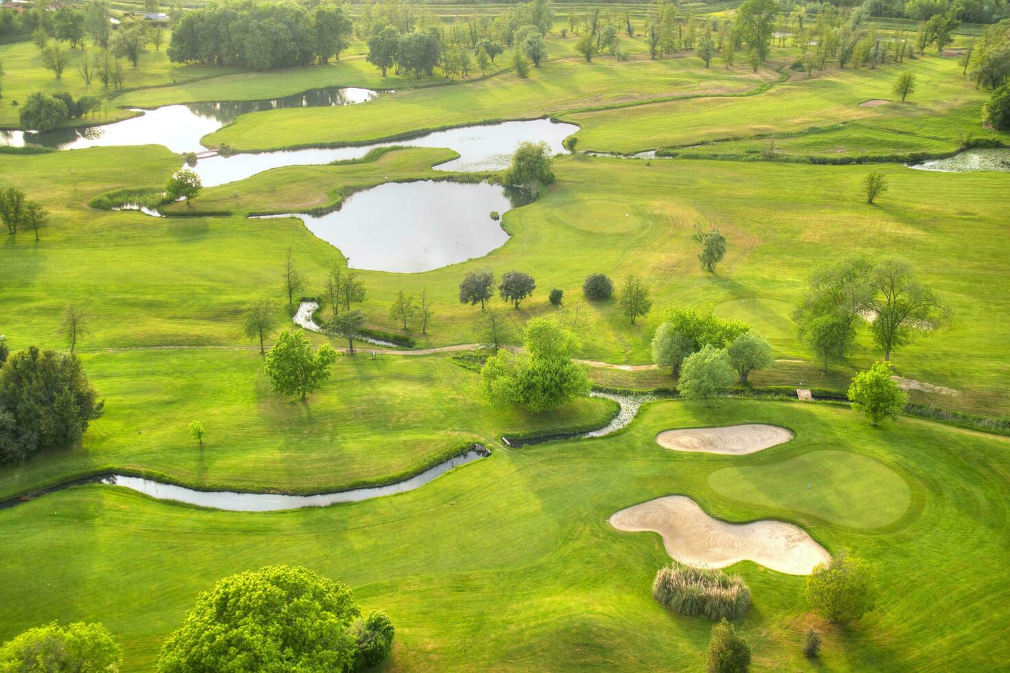 Top view of a golf course photo