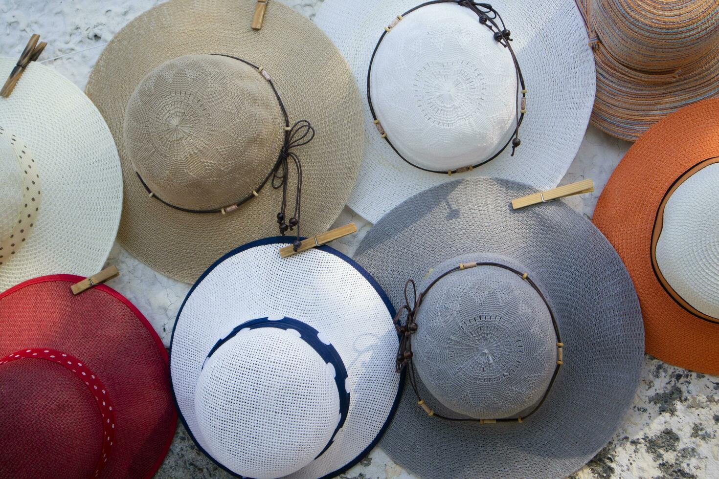 Display of hats for the sun photo