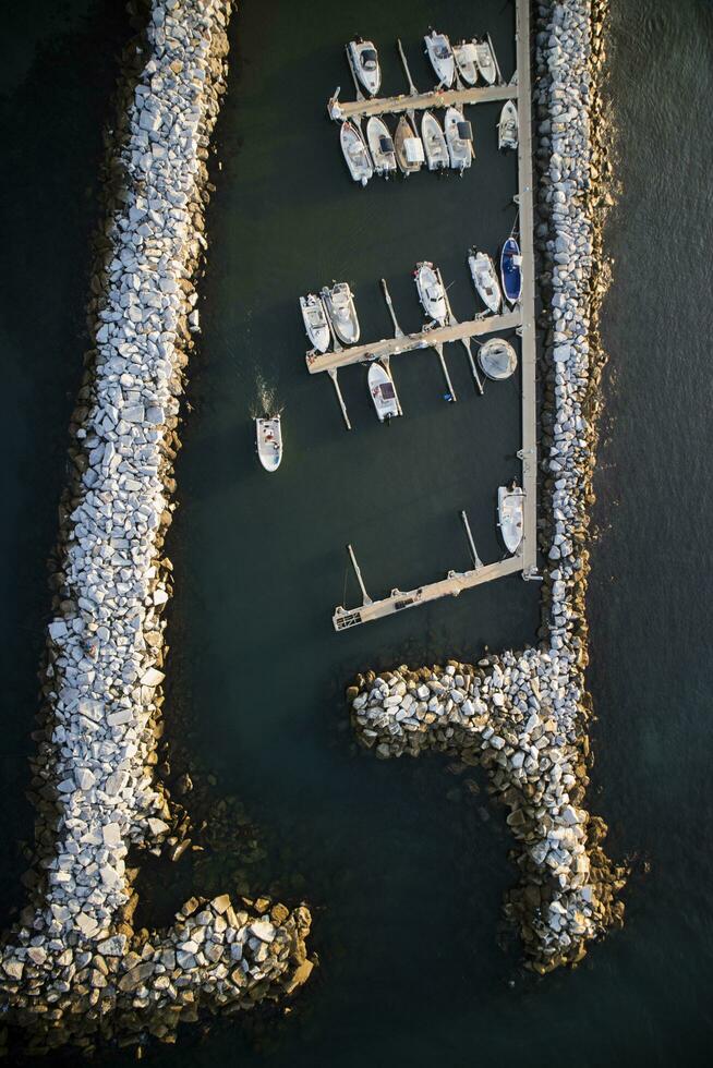 Small port at sea photo