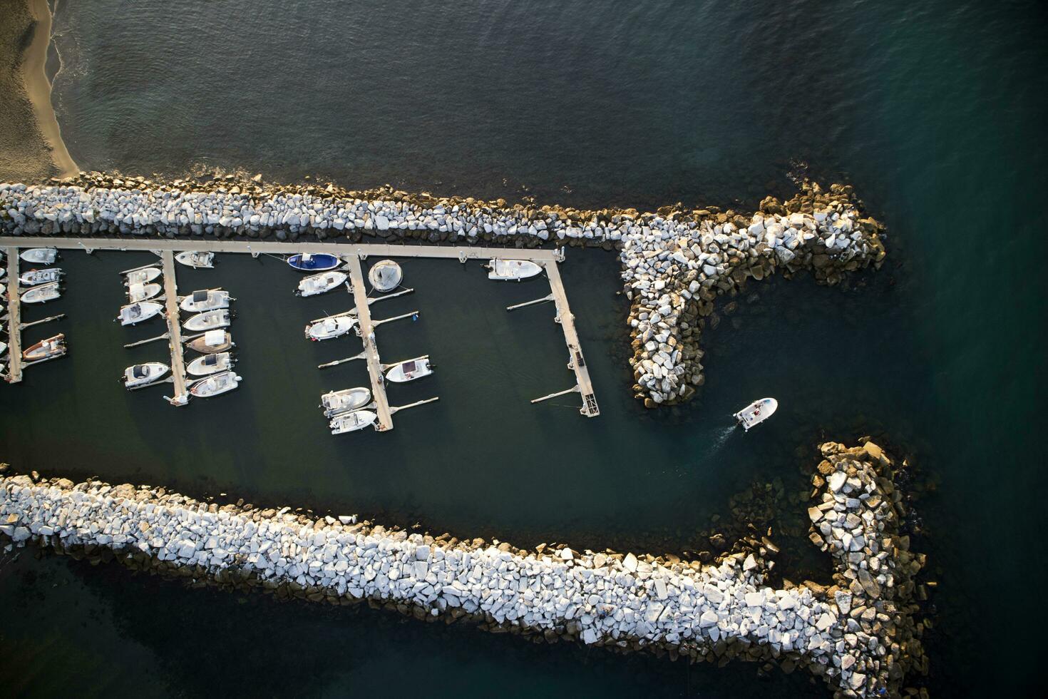 Small port at sea photo