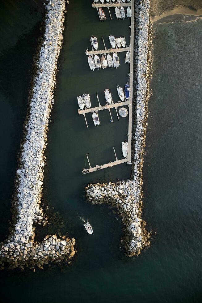 Small port at sea photo