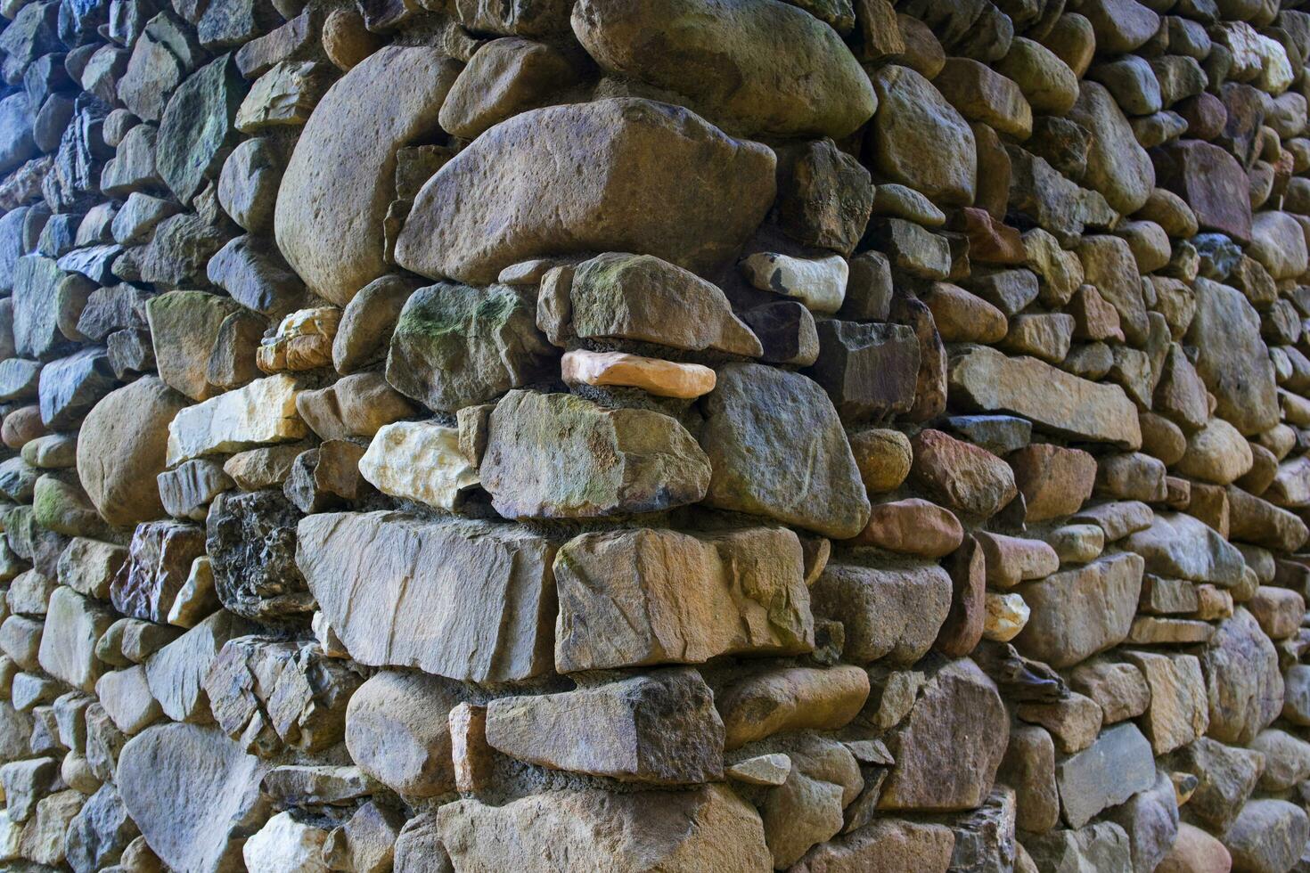 River stone wall photo