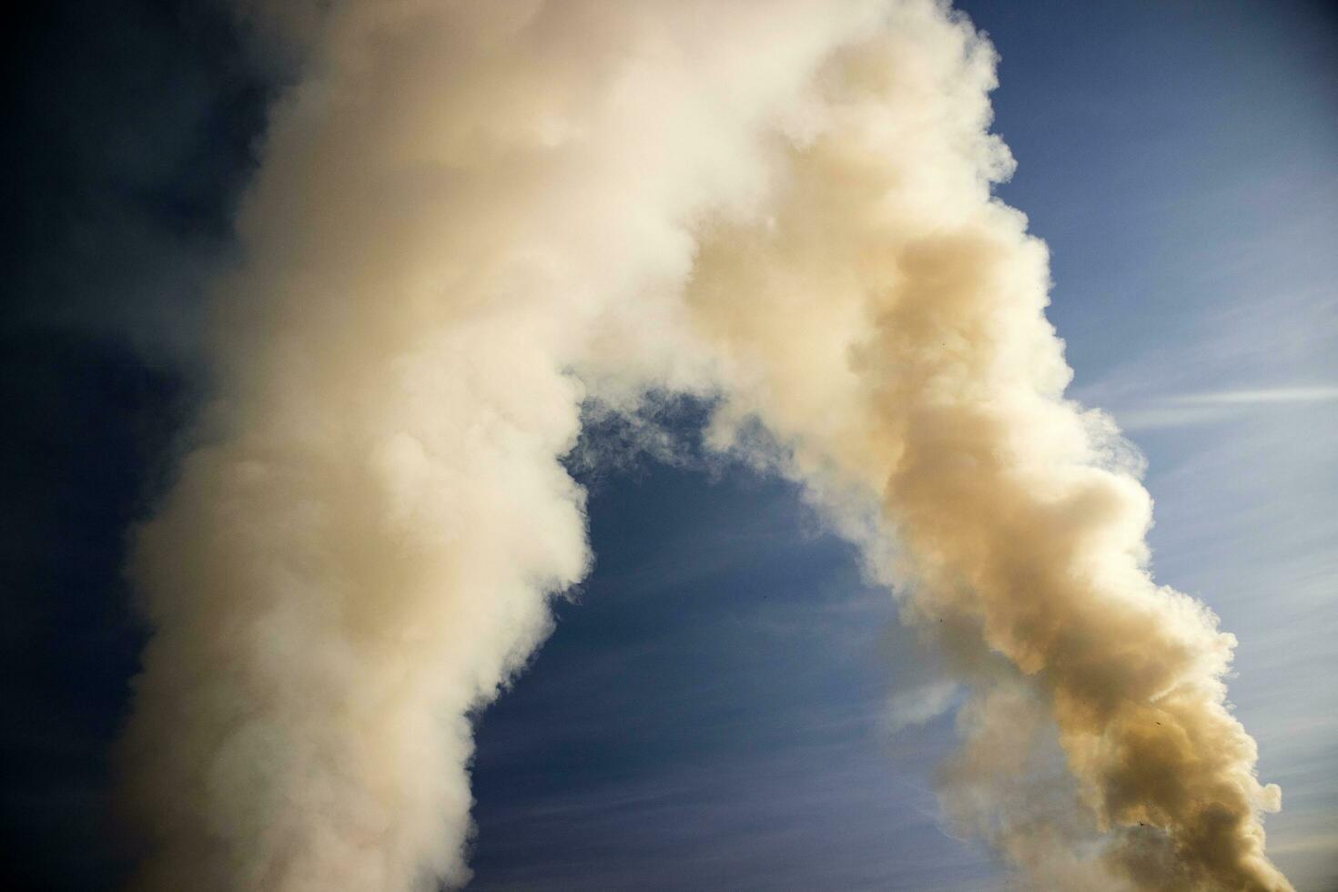 Intense column of smoke photo