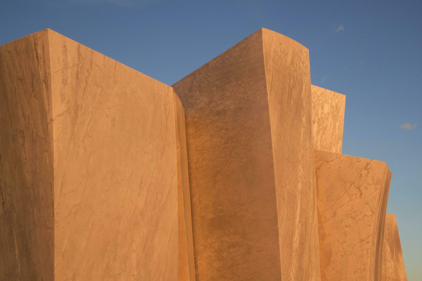 Marble blocks at sunset photo