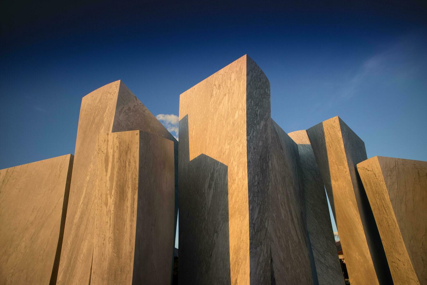 Marble blocks at sunset photo