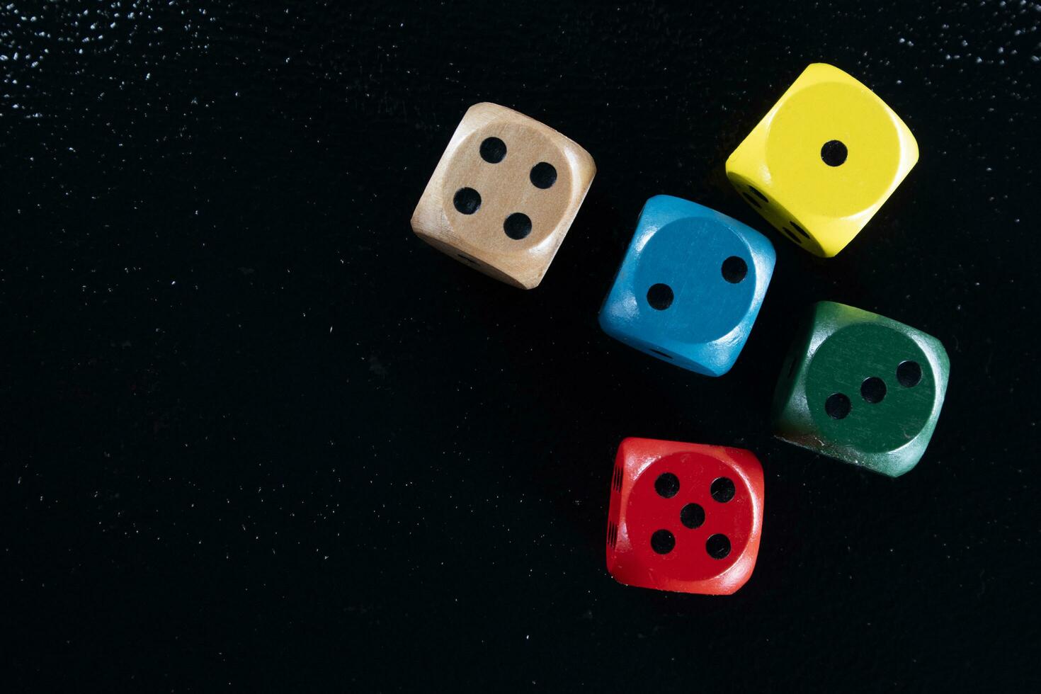 Set of colored playing dice photo