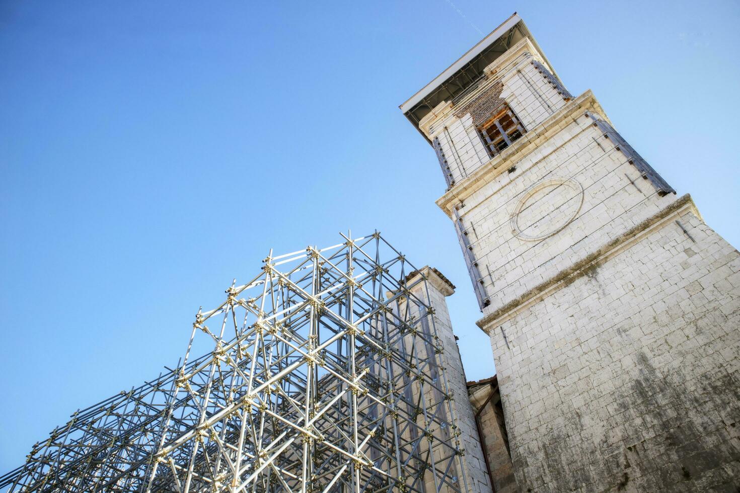 Reconstruction of the city of Norcia Italy photo