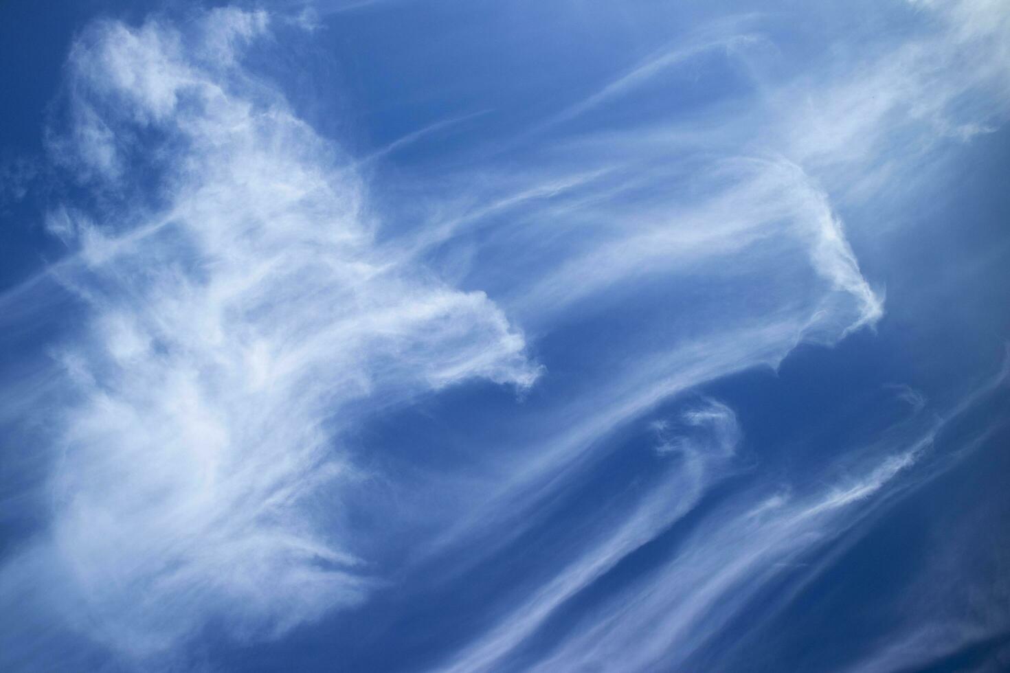 Layers of white clouds in blue sky photo