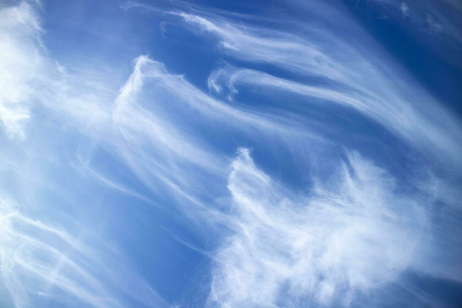 Layers of white clouds in blue sky photo