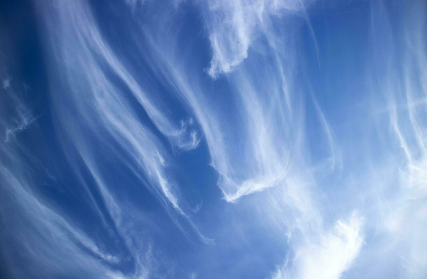 Layers of white clouds in blue sky photo