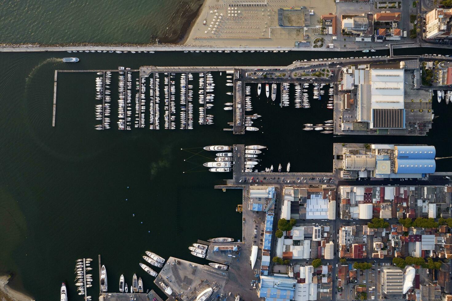 Aerial view of the touristic port of Viareggio Tuscany photo