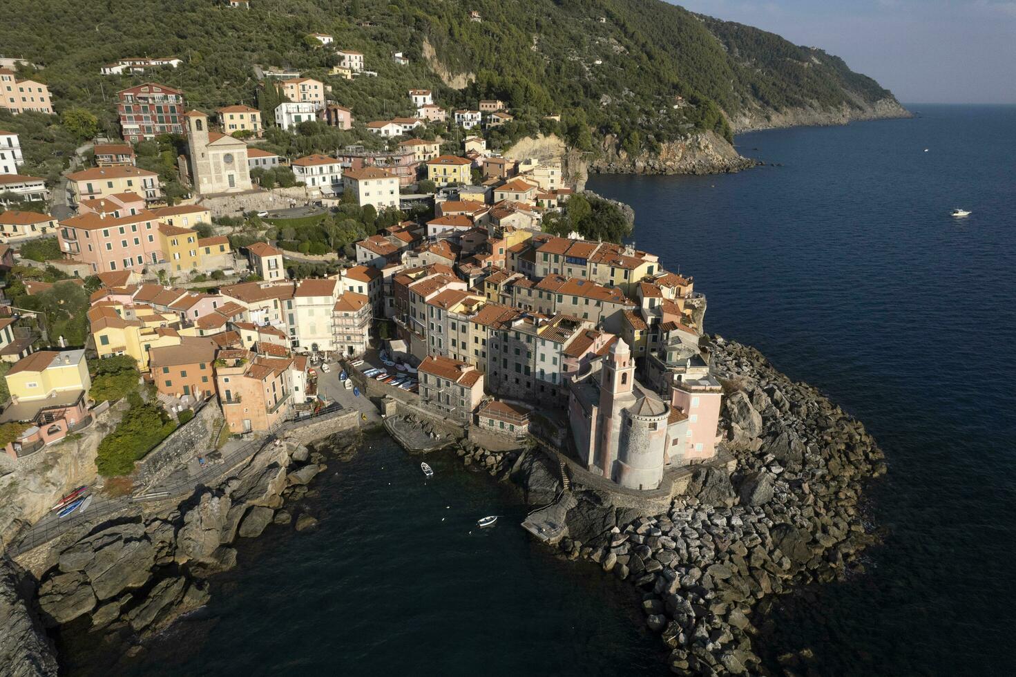 Aerial view of the Ligurian village of Tellaro photo