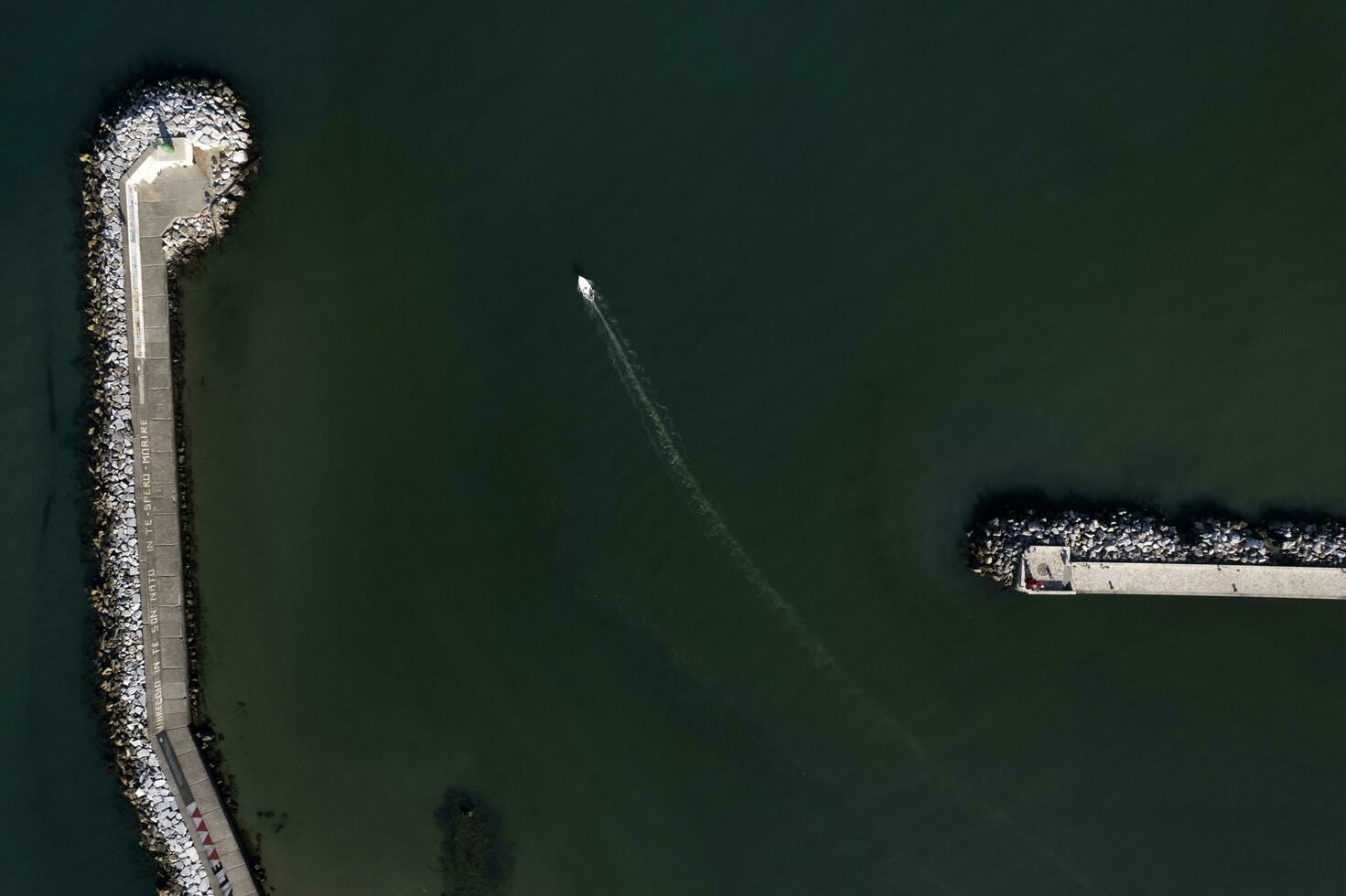 Aerial view of the entrance to the port Viareggio Tuscany Italy photo
