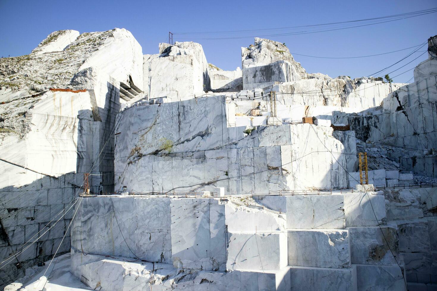Details of a quarry for the extraction of Carrara marble Italy photo