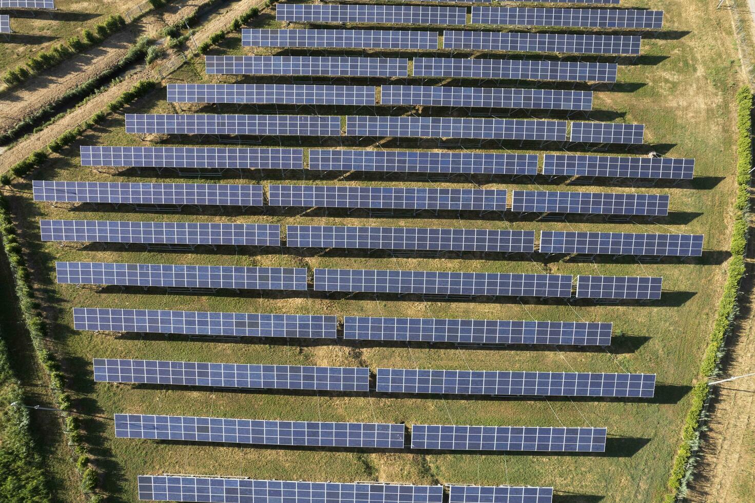 Aerial photographic documentation of a solar panel plant photo