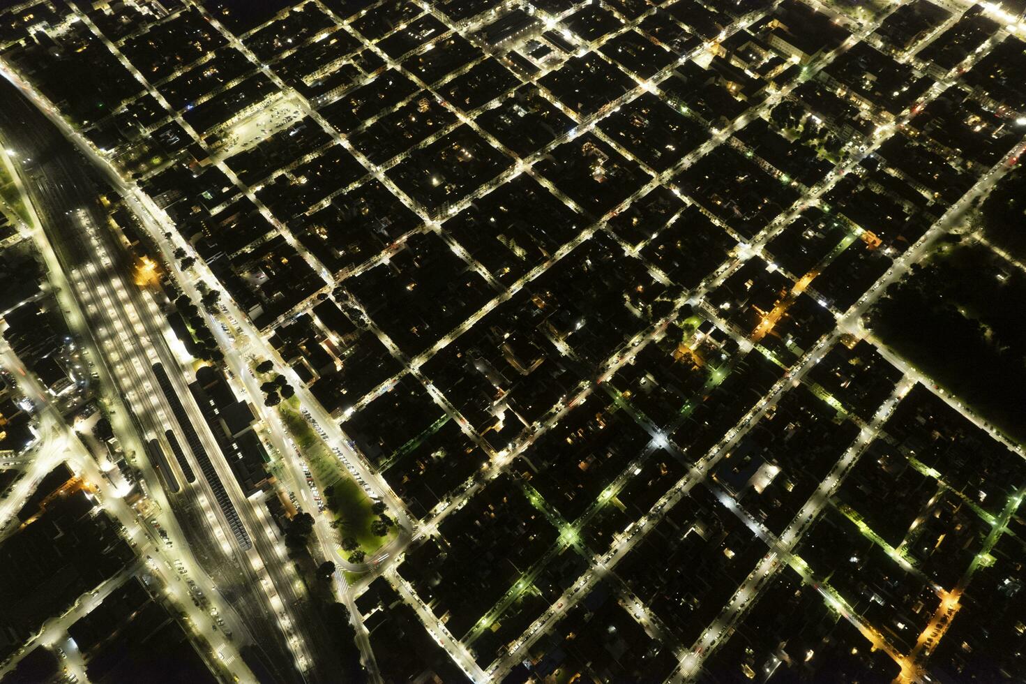 Night aerial view of the city of Viareggio Tuscany Italy photo