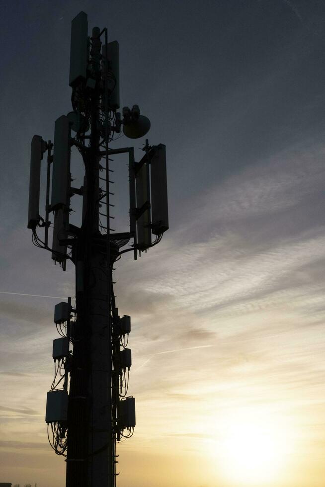 Photo shoot of a telephone repeater in the mountains