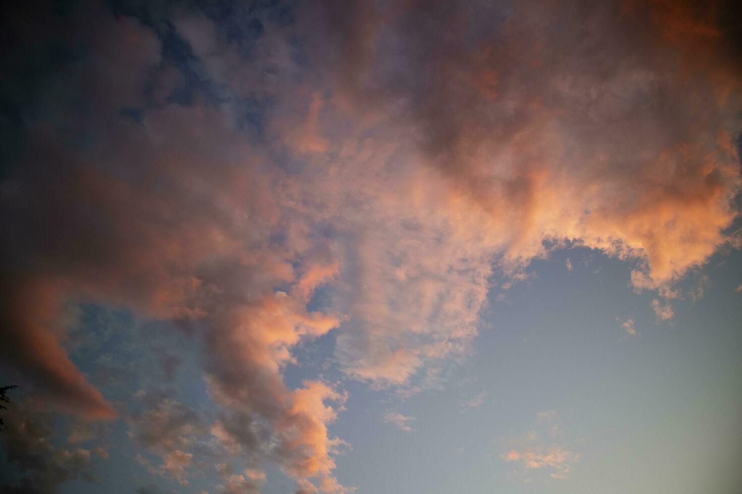 Photographic shot of the colors of the clouds at sunset photo