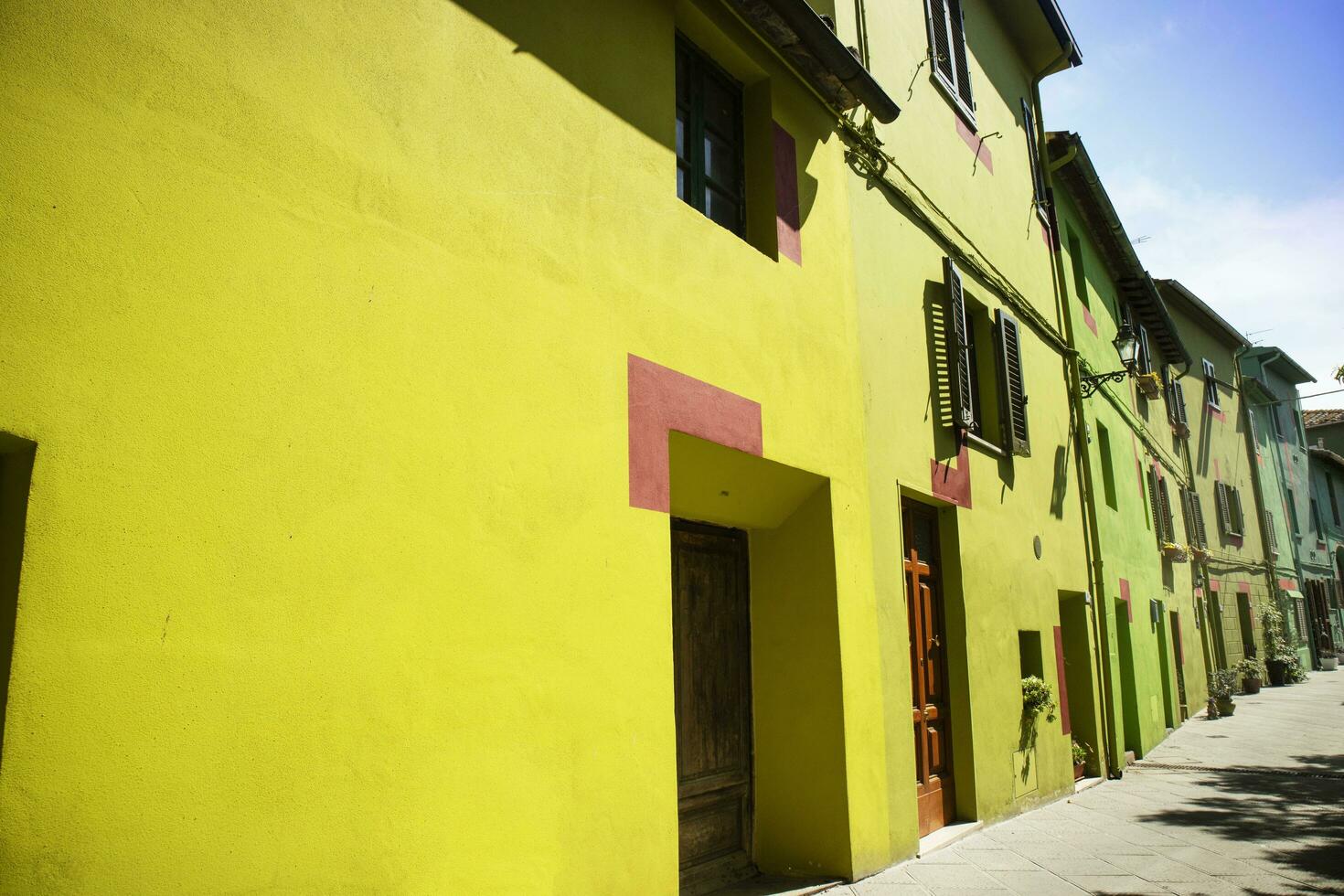 In the colorful streets of Ghizzano Pisa Italy photo