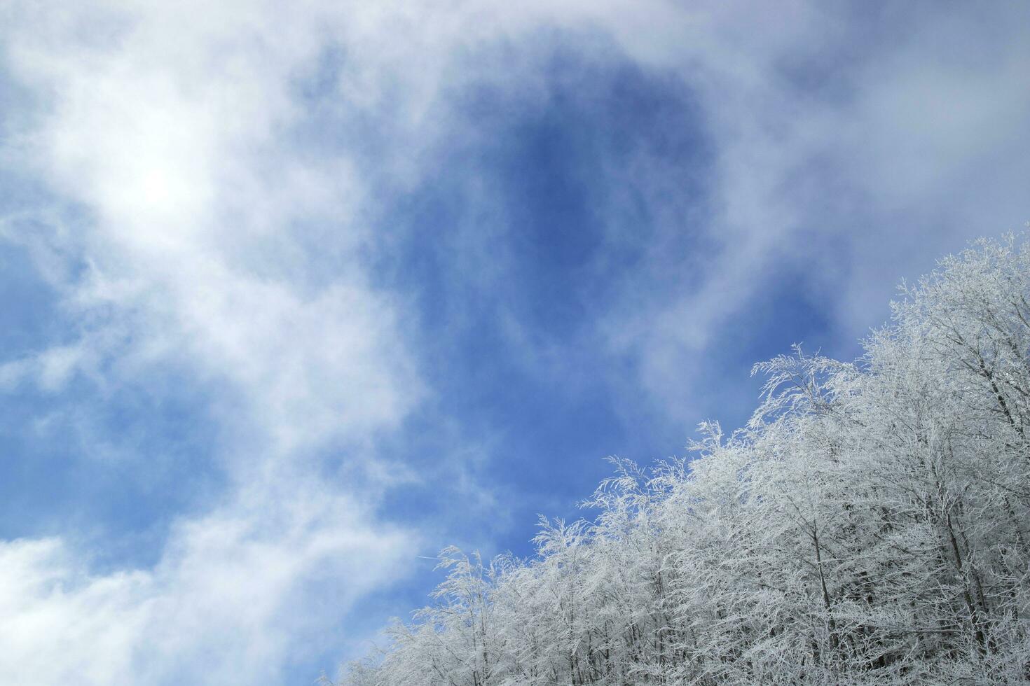 Tuscan Apennines covered with snow covered photo