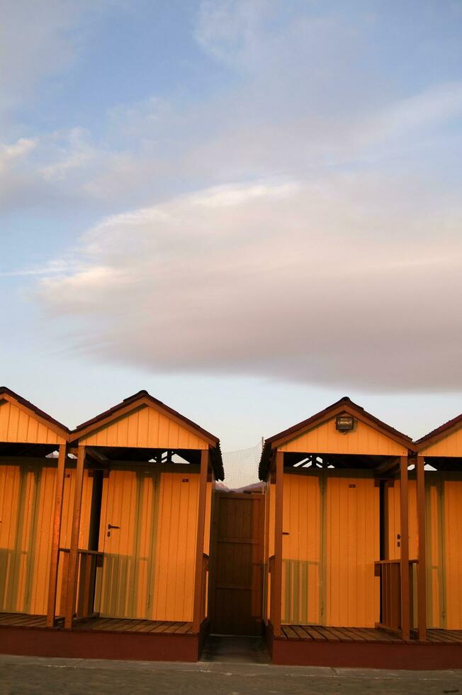 the typical beach cabins of forte dei marmi photo