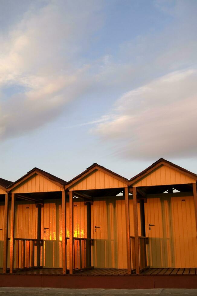 the typical beach cabins of forte dei marmi photo