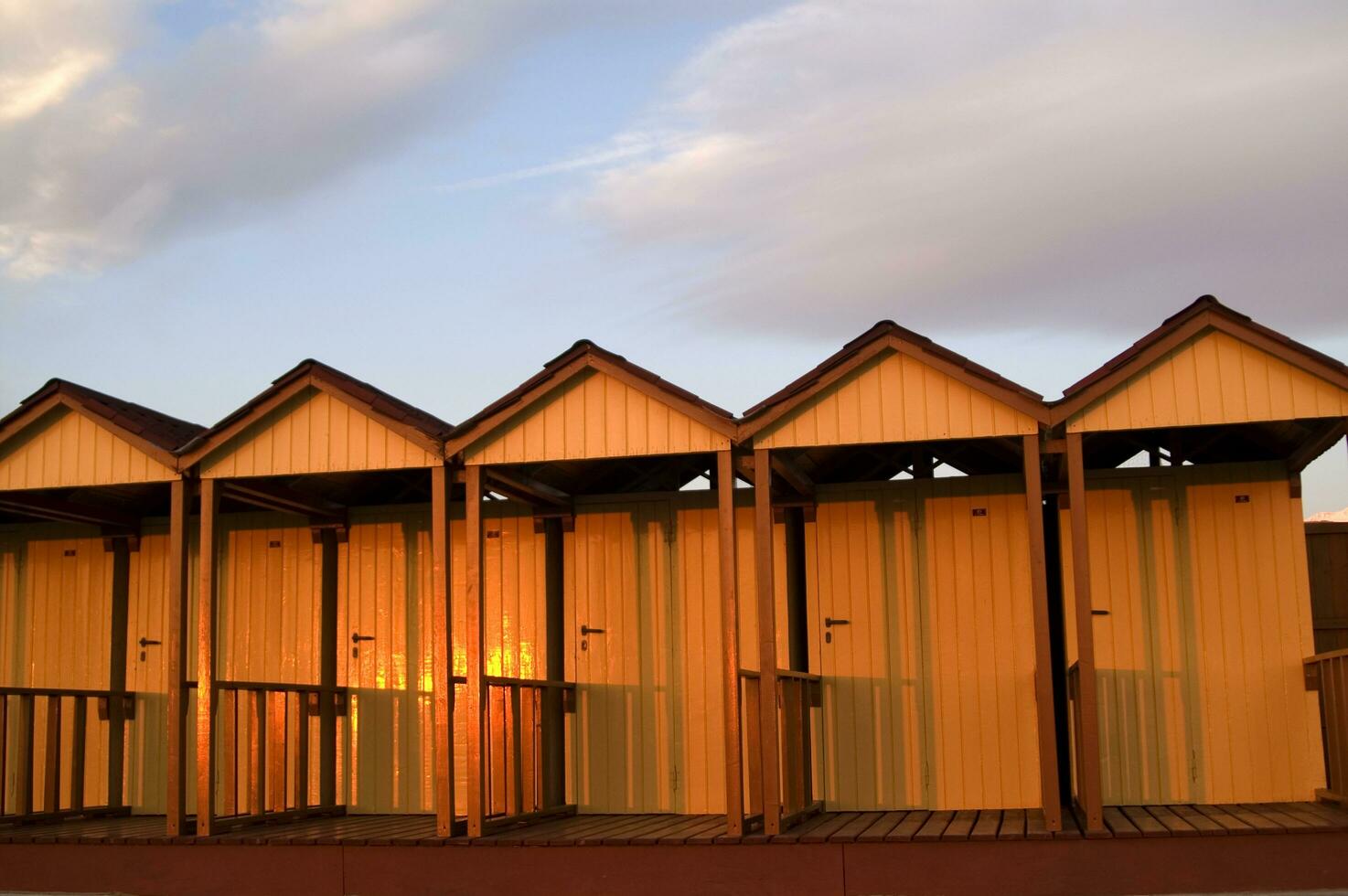 the typical beach cabins of forte dei marmi photo