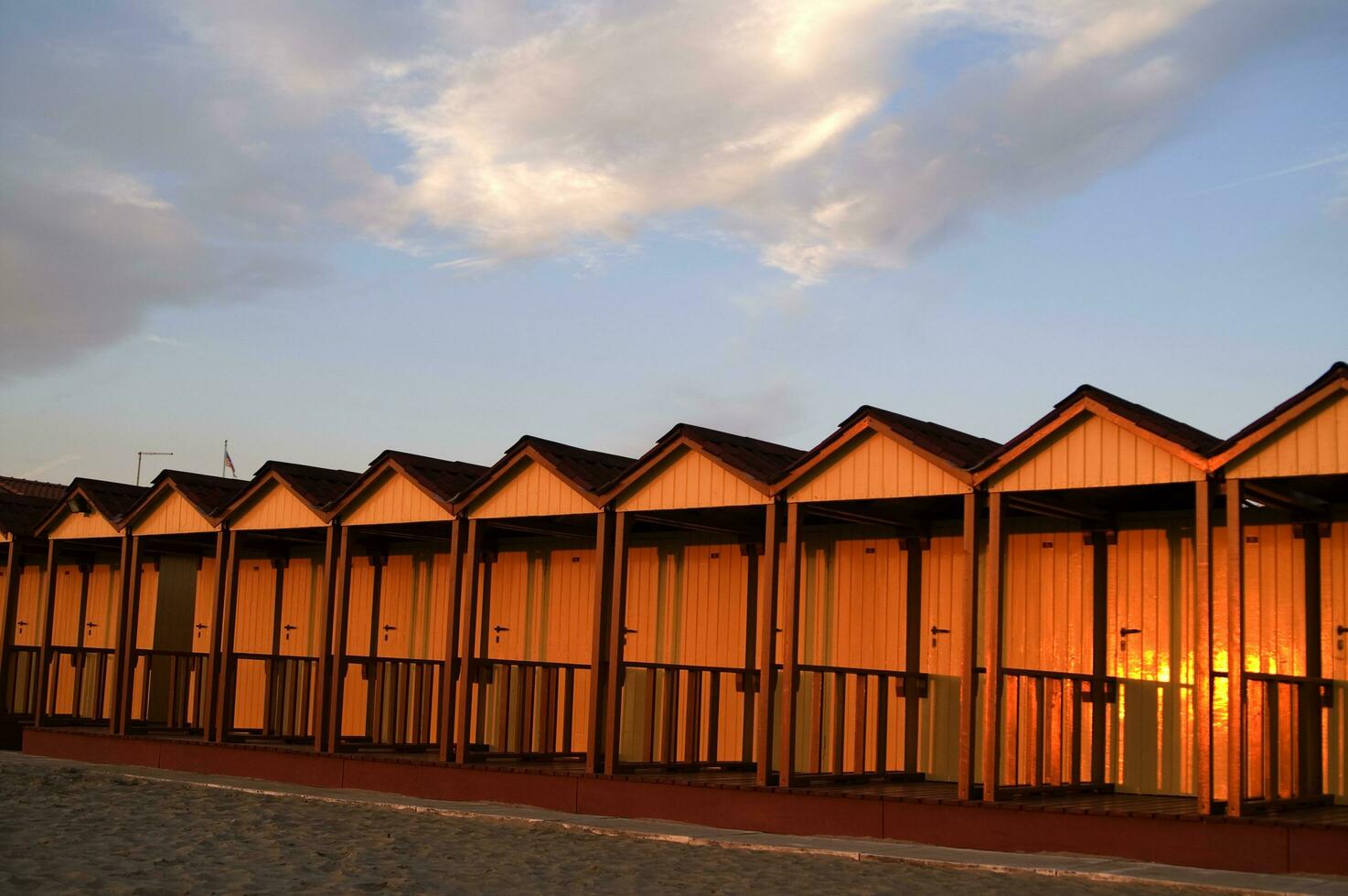the typical beach cabins of forte dei marmi photo