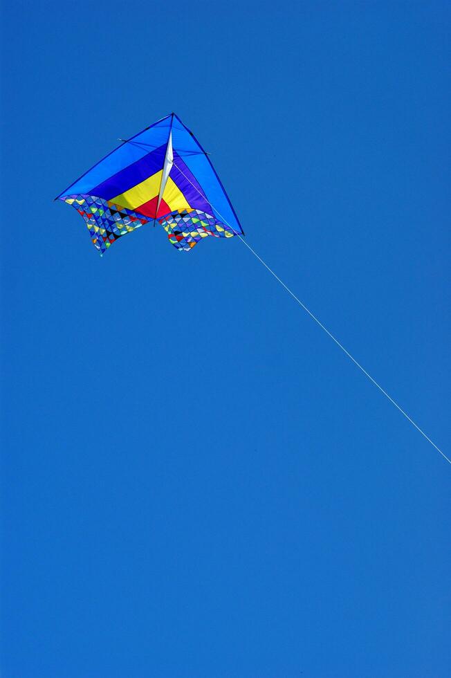 Set of flying colorful kites photo