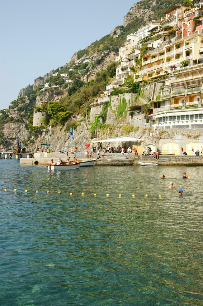 panoramic view of the village of Positano Naples Italy photo