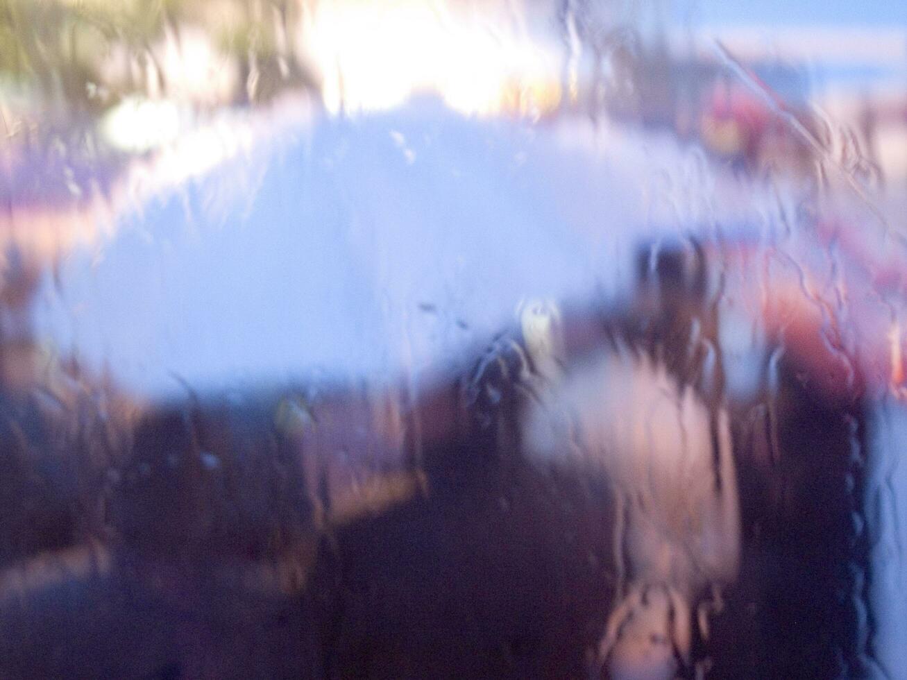 a blurry image of a person holding an umbrella photo