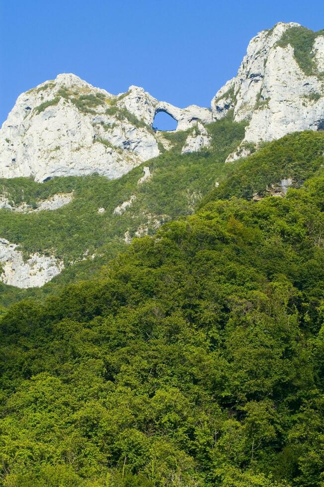 The suggestive view of monte forato italy photo