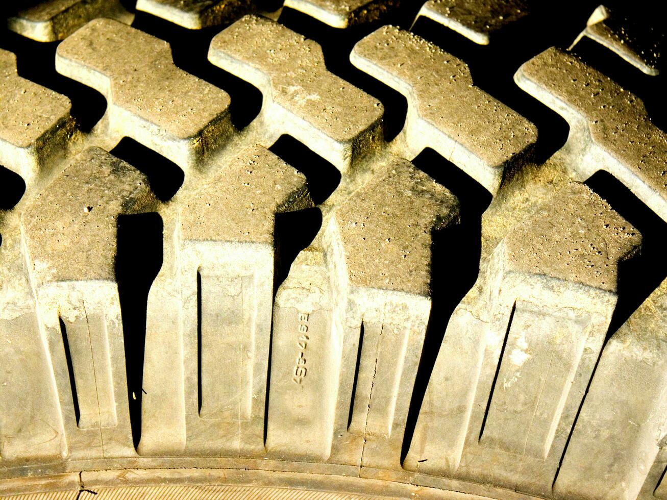 a close up of a tire on a truck photo